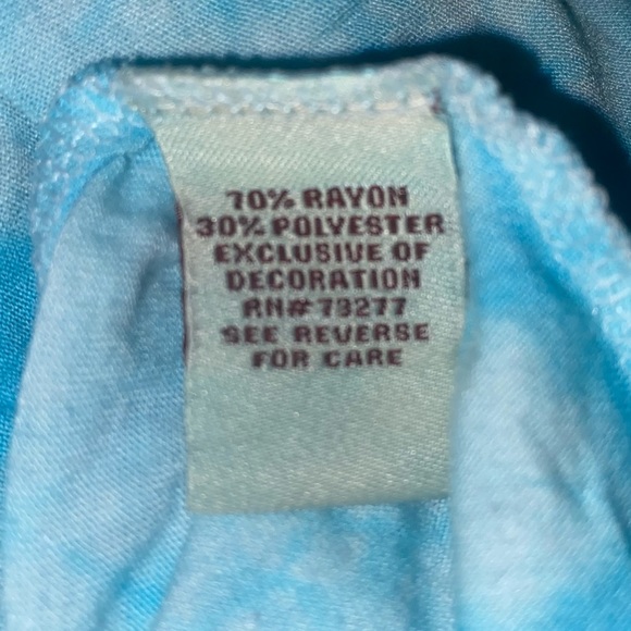 Women’s Mudd Blue & White Tie Dye Flowy Tank Top with Braided Straps - Size M - Picture 4 of 6